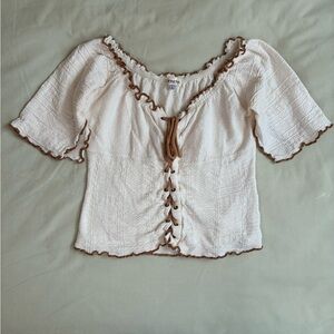 Vintage Lace-up Blouse